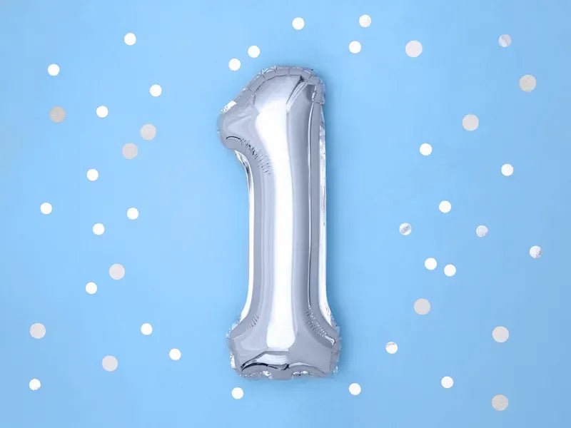 Фолиев Балон Цифра, Сребърно - 35см - Party Design