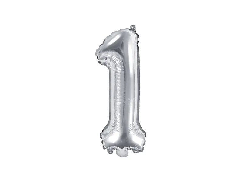 Фолиев Балон Цифра, Сребърно - 35см - Party Design