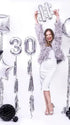 Фолиев Балон Цифра, Сребърно - 35см - Party Design