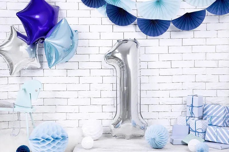 Фолиев Балон Цифра, Сребро - 86см - Party Design