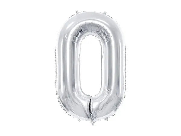 Фолиев Балон Цифра, Сребро - 86см - Party Design