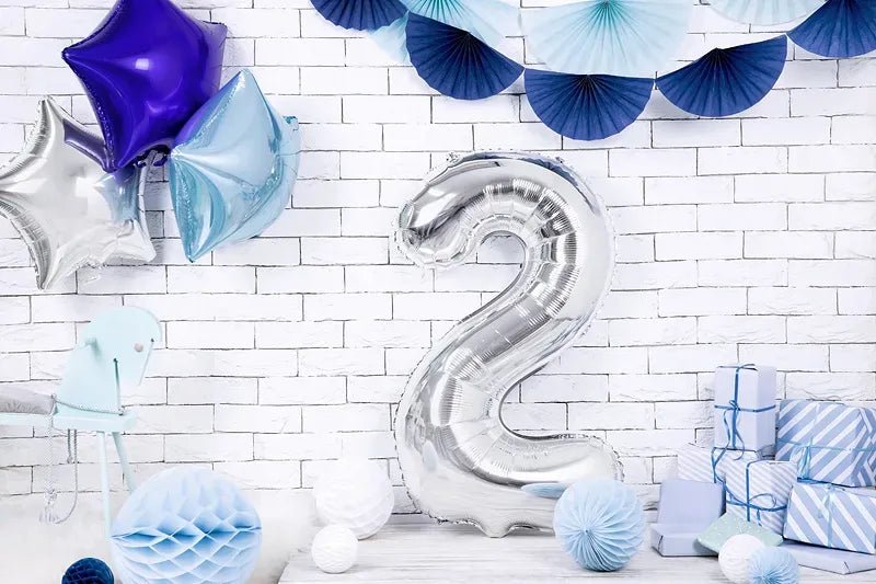 Фолиев Балон Цифра, Сребро - 86см - Party Design