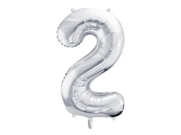 Фолиев Балон Цифра, Сребро - 86см - Party Design