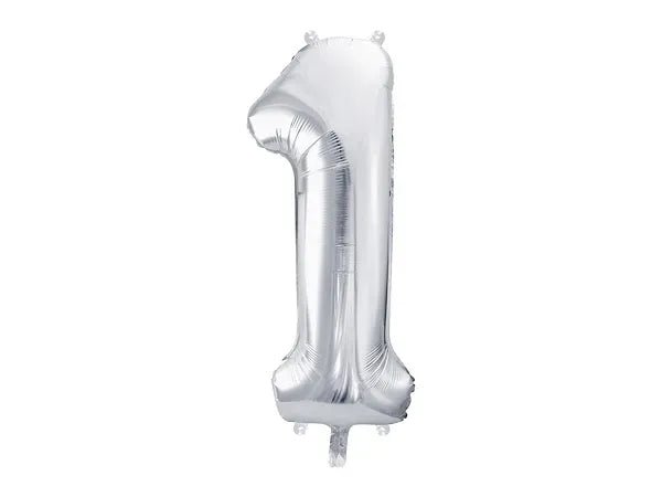 Фолиев Балон Цифра, Сребро - 86см - Party Design