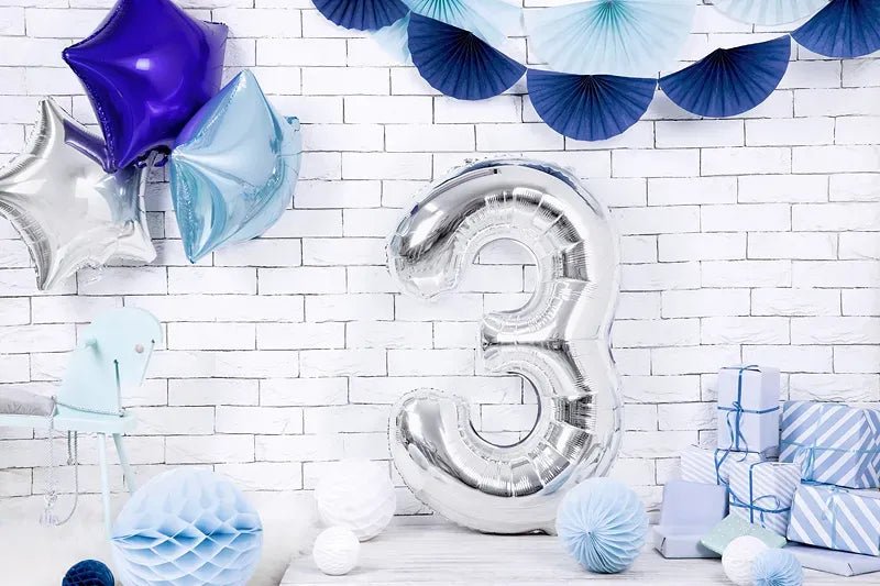 Фолиев Балон Цифра, Сребро - 86см - Party Design