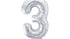 Фолиев Балон Цифра, Сребро - 86см - Party Design