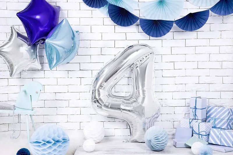 Фолиев Балон Цифра, Сребро - 86см - Party Design