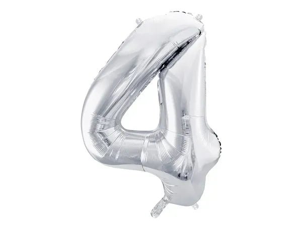 Фолиев Балон Цифра, Сребро - 86см - Party Design