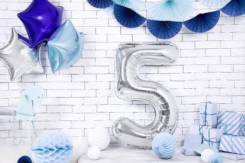 Фолиев Балон Цифра, Сребро - 86см - Party Design