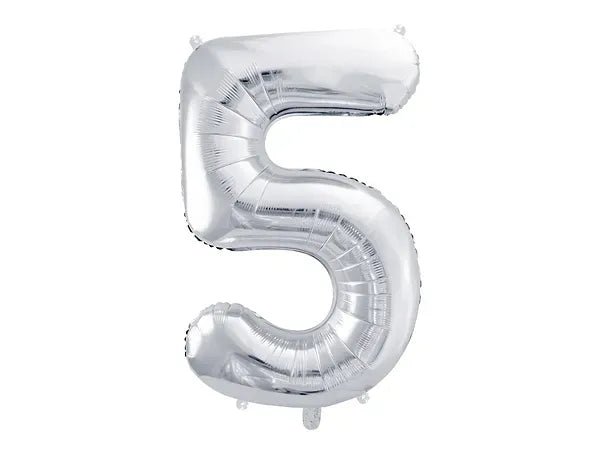 Фолиев Балон Цифра, Сребро - 86см - Party Design