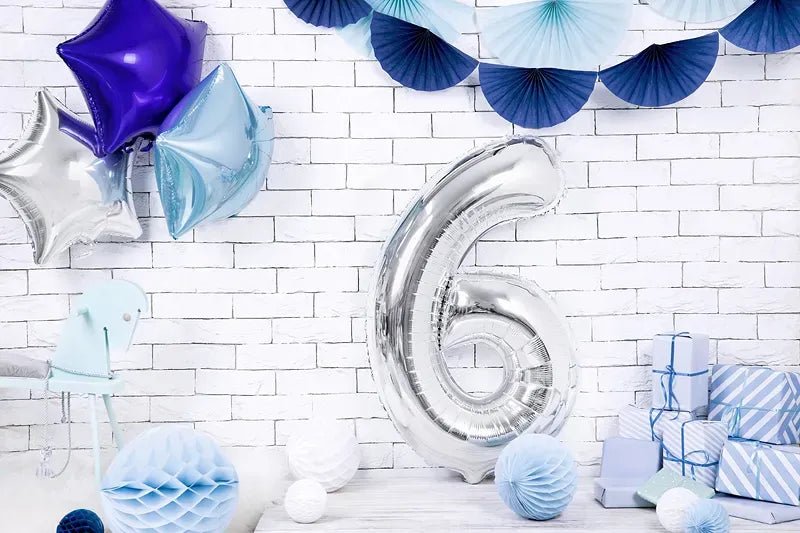 Фолиев Балон Цифра, Сребро - 86см - Party Design