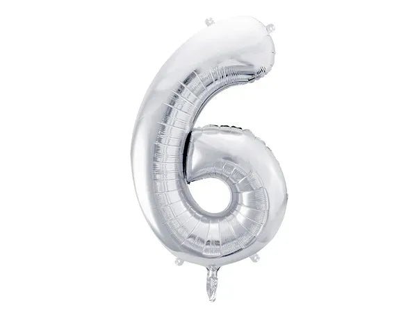 Фолиев Балон Цифра, Сребро - 86см - Party Design