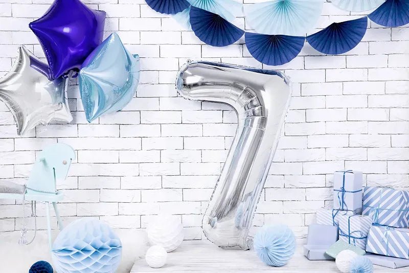 Фолиев Балон Цифра, Сребро - 86см - Party Design