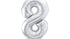 Фолиев Балон Цифра, Сребро - 86см - Party Design