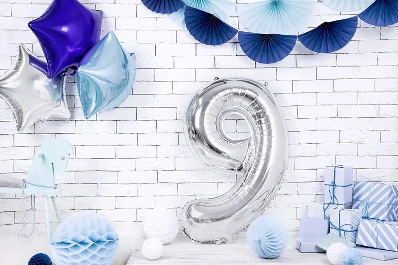 Фолиев Балон Цифра, Сребро - 86см - Party Design