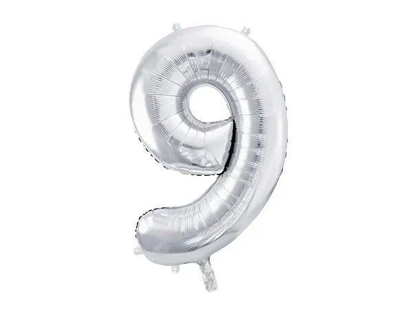Фолиев Балон Цифра, Сребро - 86см - Party Design