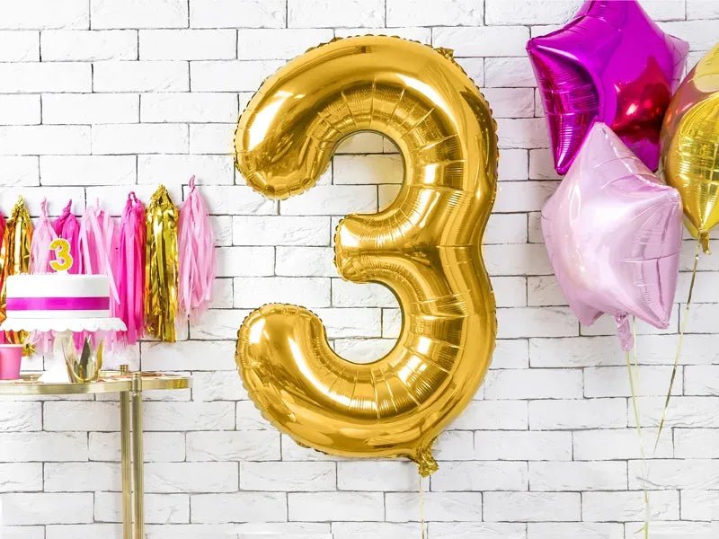 Фолиев Балон Цифра, Злато - 86см - Party Design