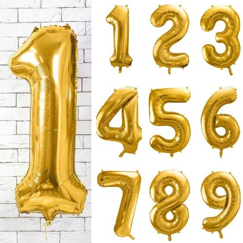 Фолиев Балон Цифра, Злато - 86см - Party Design