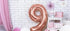Фолиев Балон Цифра, Розово Злато - 86см - Party Design