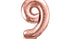 Фолиев Балон Цифра, Розово Злато - 86см - Party Design
