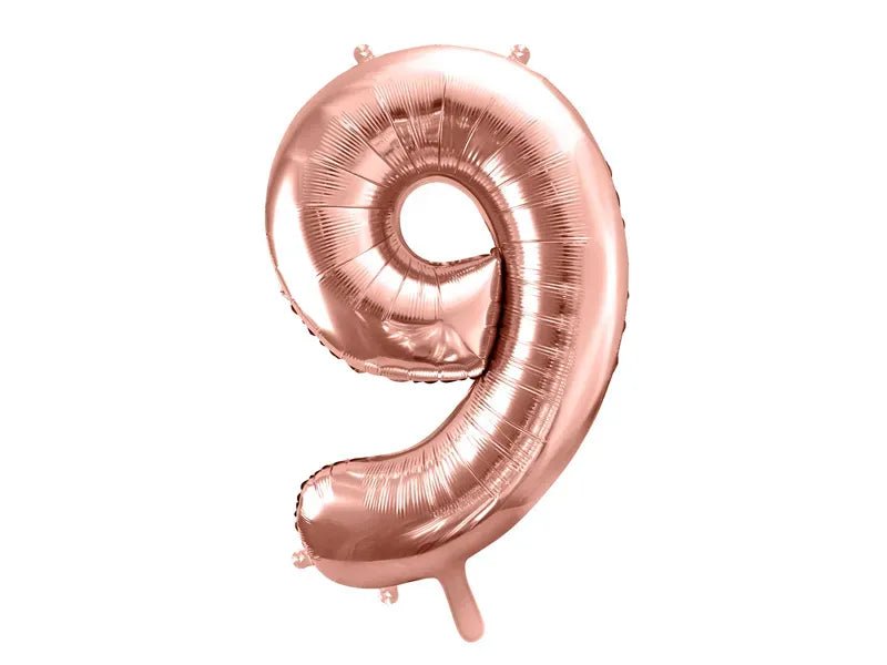 Фолиев Балон Цифра, Розово Злато - 86см - Party Design