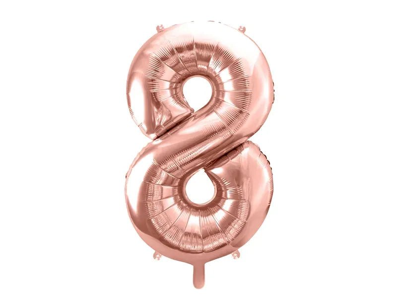 Фолиев Балон Цифра, Розово Злато - 86см - Party Design