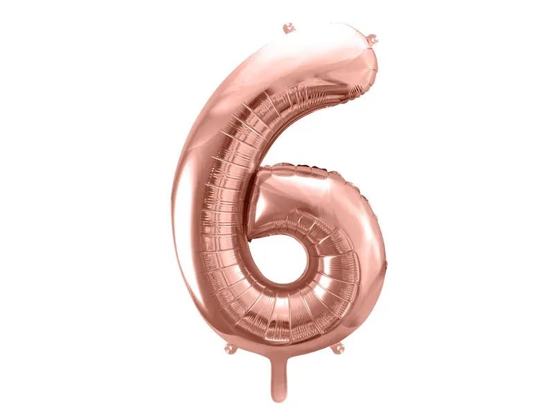 Фолиев Балон Цифра, Розово Злато - 86см - Party Design