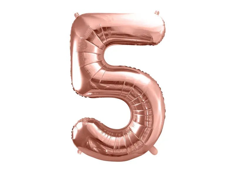 Фолиев Балон Цифра, Розово Злато - 86см - Party Design