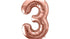 Фолиев Балон Цифра, Розово Злато - 86см - Party Design