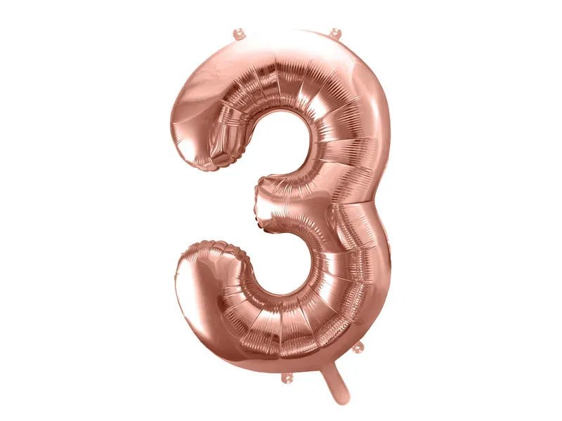 Фолиев Балон Цифра, Розово Злато - 86см - Party Design