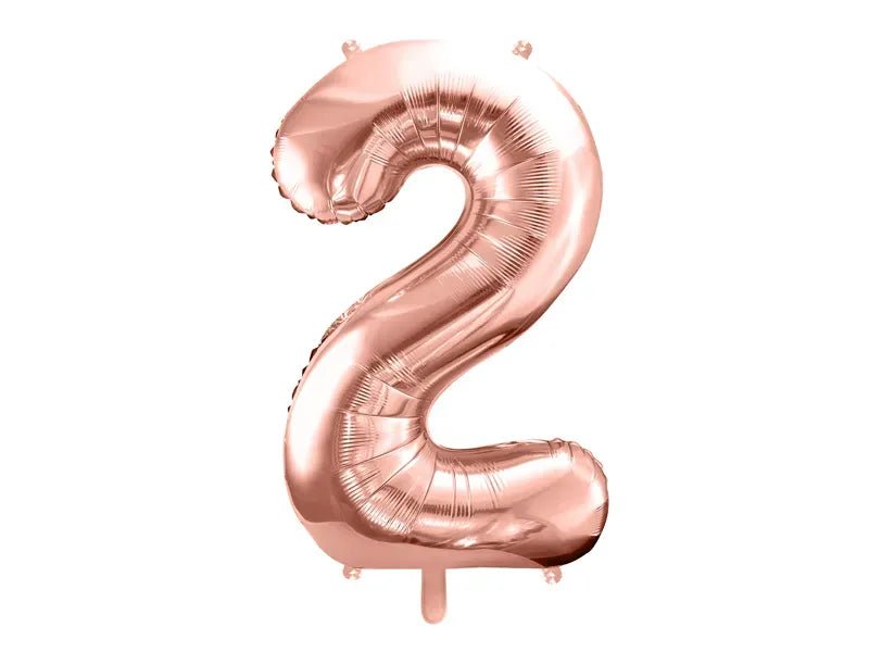 Фолиев Балон Цифра, Розово Злато - 86см - Party Design