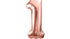 Фолиев Балон Цифра, Розово Злато - 86см - Party Design