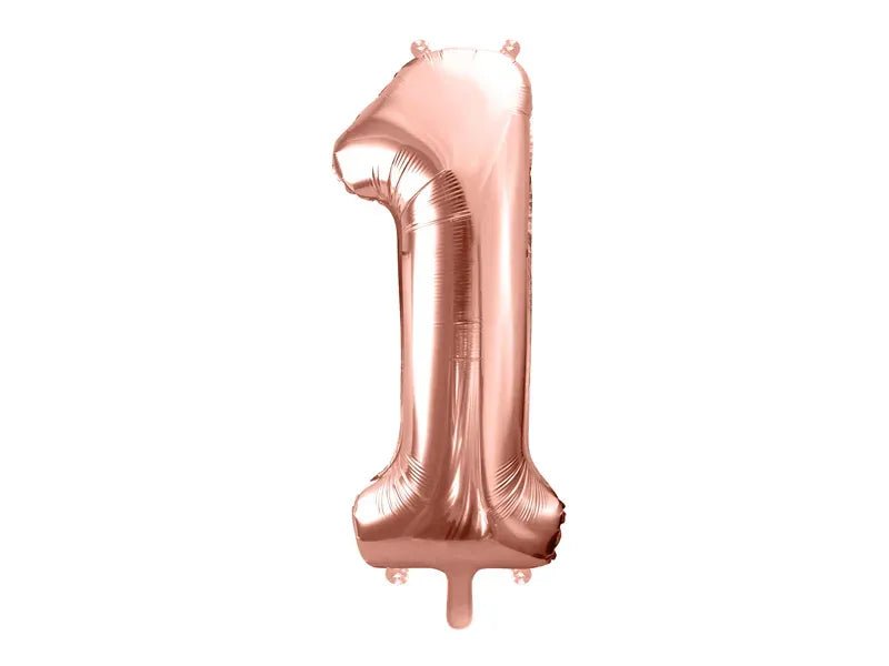 Фолиев Балон Цифра, Розово Злато - 86см - Party Design