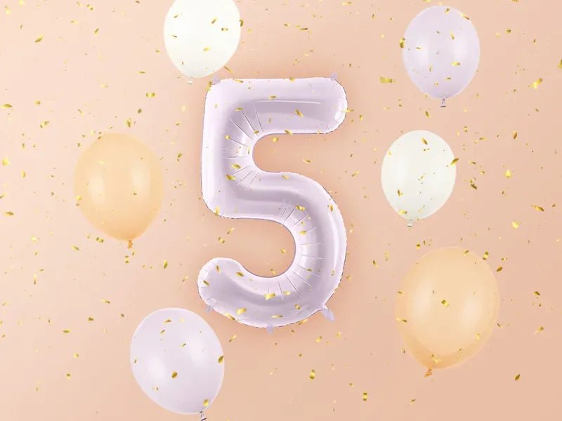 Фолиев Балон Цифра, Светло Лилаво, 72 см - Party Design