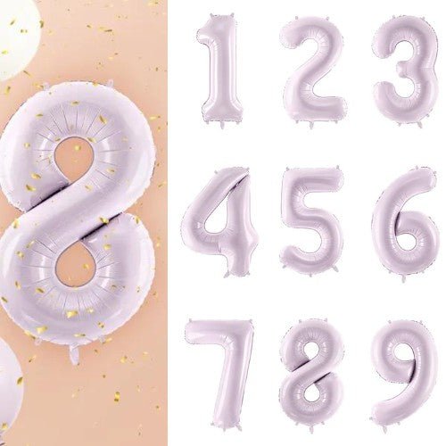 Фолиев Балон Цифра, Светло Лилаво, 72 см - Party Design