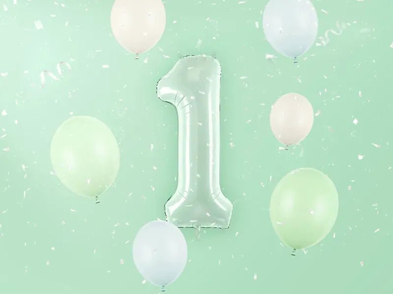 Фолиев Балон Цифра, Светло Зелено - 72 см - Party Design