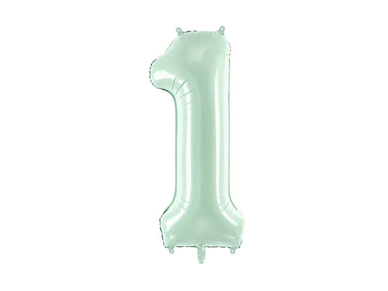 Фолиев Балон Цифра, Светло Зелено - 72 см - Party Design