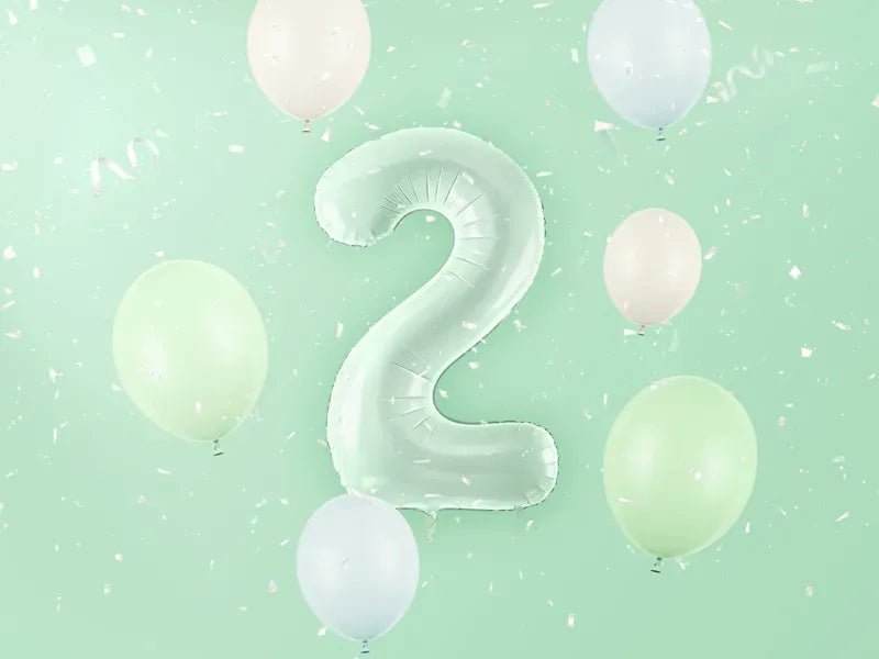 Фолиев Балон Цифра, Светло Зелено - 72 см - Party Design