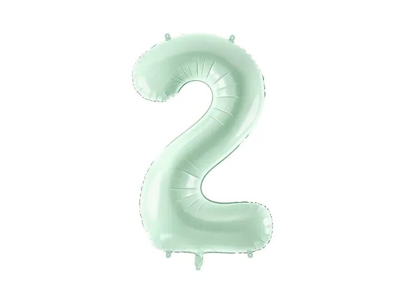 Фолиев Балон Цифра, Светло Зелено - 72 см - Party Design