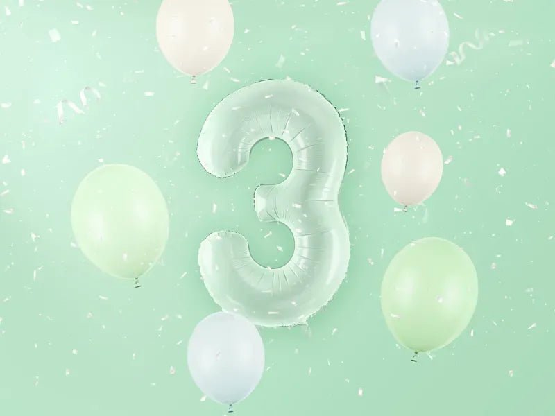 Фолиев Балон Цифра, Светло Зелено - 72 см - Party Design