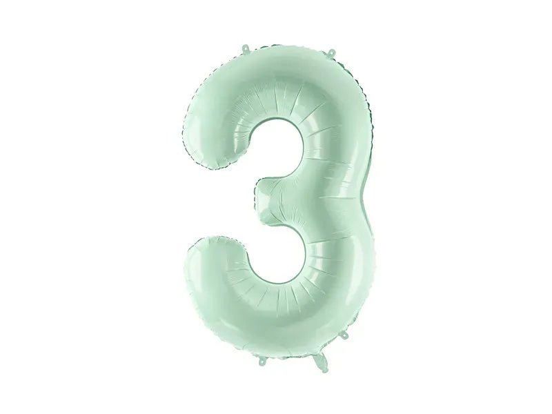 Фолиев Балон Цифра, Светло Зелено - 72 см - Party Design