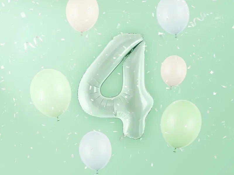 Фолиев Балон Цифра, Светло Зелено - 72 см - Party Design