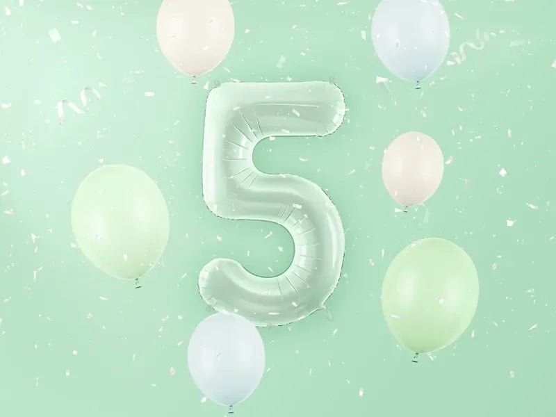 Фолиев Балон Цифра, Светло Зелено - 72 см - Party Design