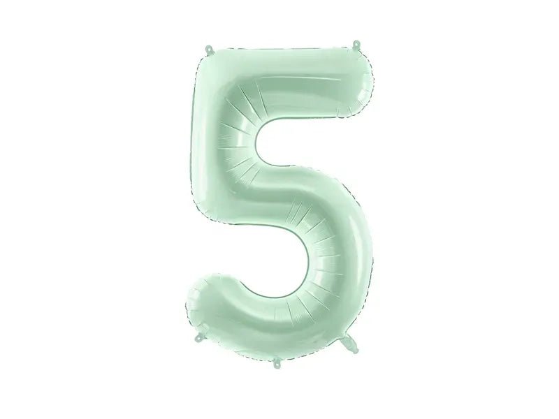 Фолиев Балон Цифра, Светло Зелено - 72 см - Party Design