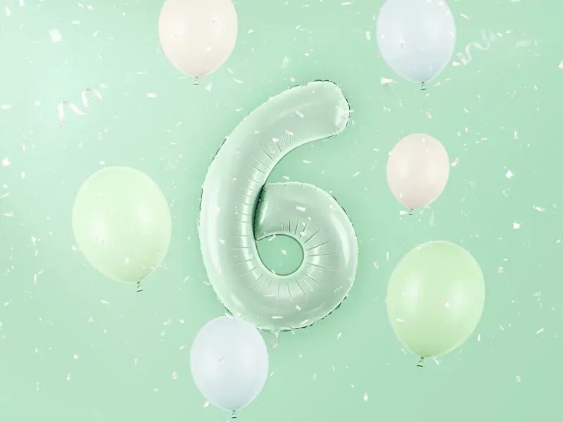 Фолиев Балон Цифра, Светло Зелено - 72 см - Party Design