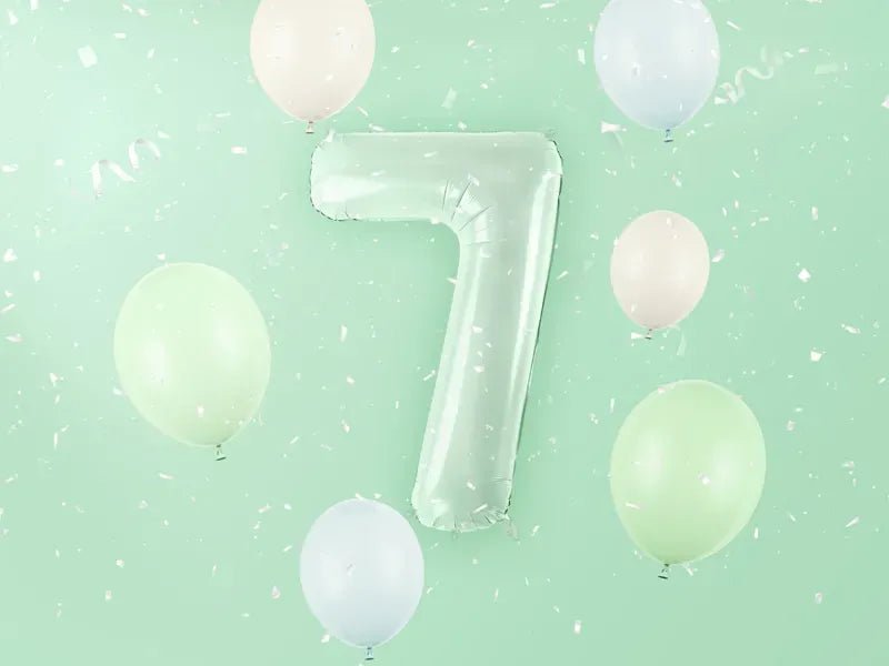 Фолиев Балон Цифра, Светло Зелено - 72 см - Party Design