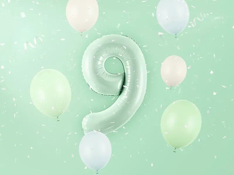 Фолиев Балон Цифра, Светло Зелено - 72 см - Party Design
