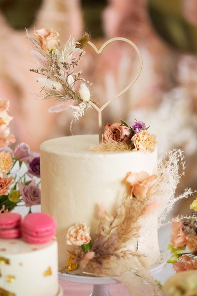 Дървен Топер Сърце, 23 см - Party Design