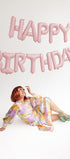 Фолиев Балон Надпис "Happy Birthday", розов - Party Design