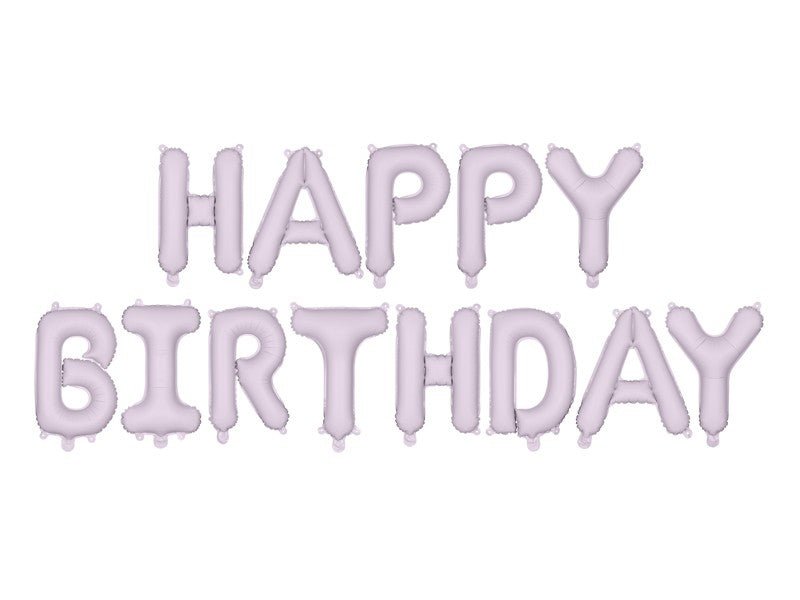 Фолиев Балон Надпис Happy Birthday, лилав - Party Design